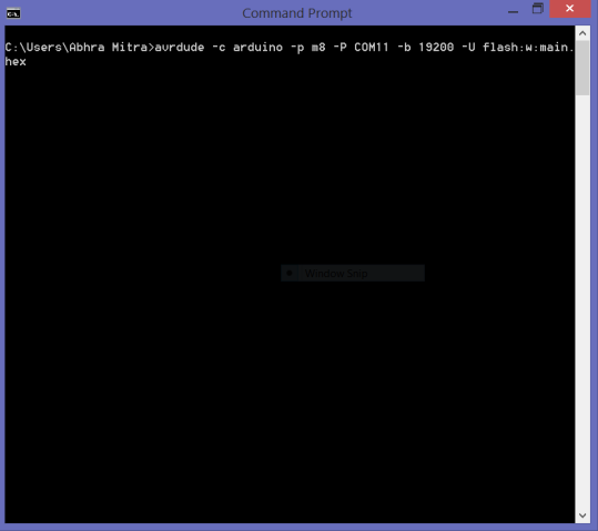 (Older Screenshot) Command To Upload Program